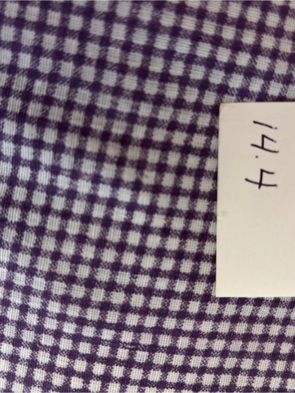 Classic Purple & White Gingham Top Sheet - Soft Cotton Blend Full Sz.